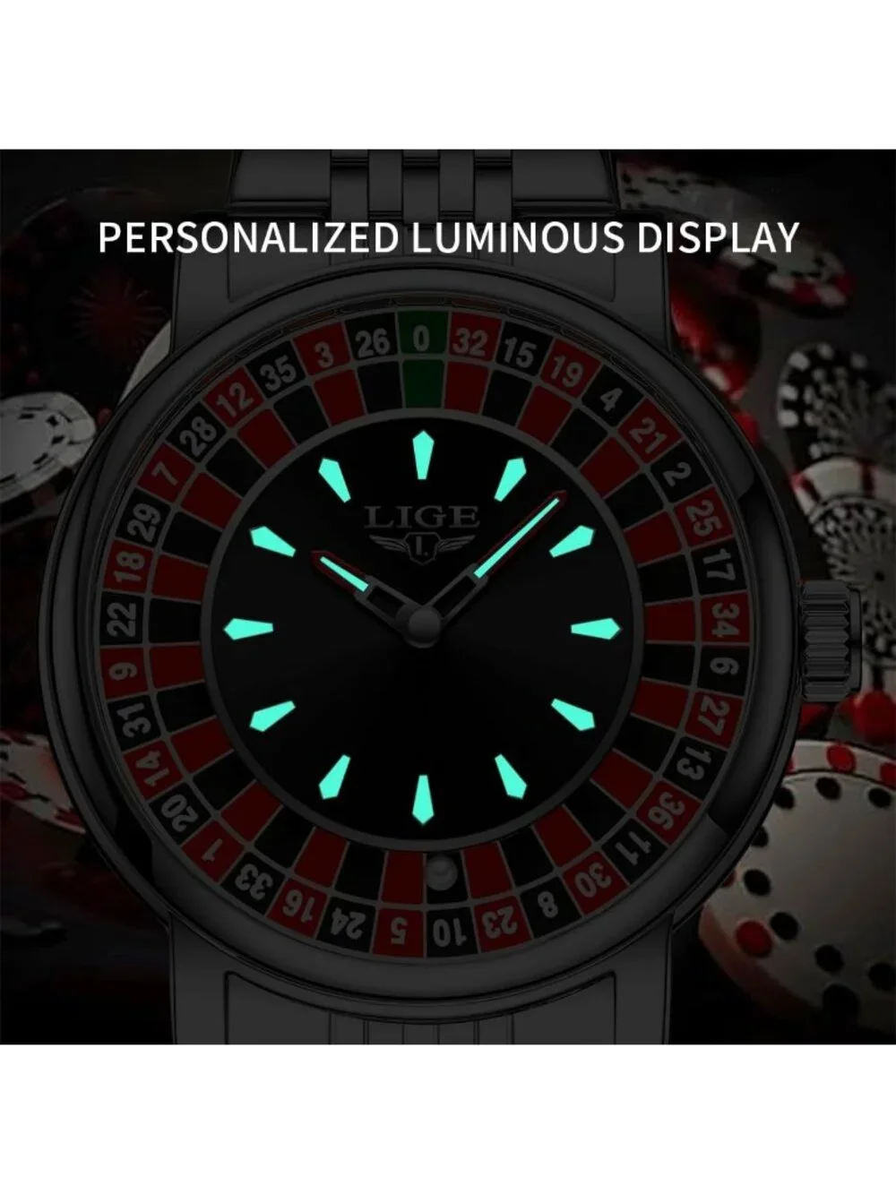 Waterproof Business Dress Quartz Watches for Men | Stylish Roulette Wheel Design